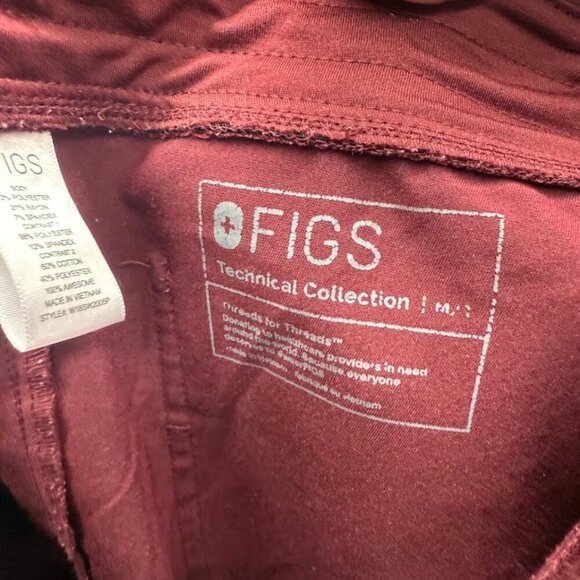 Figs Technical Collection Maroon Jogger Scrub Bottoms - Picture 4 of 6